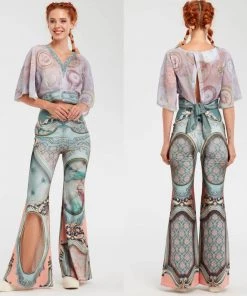 Social Butterfly Collection The Art Of Fashion Pretty In Pink Blue Flare Leg Pants New Arrivals