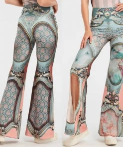 Social Butterfly Collection The Art Of Fashion Pretty In Pink Blue Flare Leg Pants New Arrivals