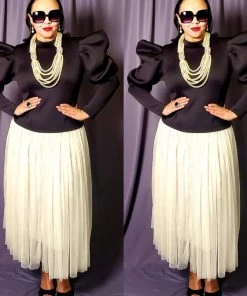 Social Butterfly Collection New Black Fitted Puffy Sleeve Top New Arrivals