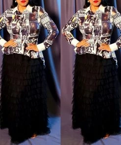 Social Butterfly Collection New Arrivals High Fashion Faces Button Down High Low Top