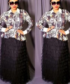 Social Butterfly Collection New Arrivals High Fashion Faces Button Down High Low Top