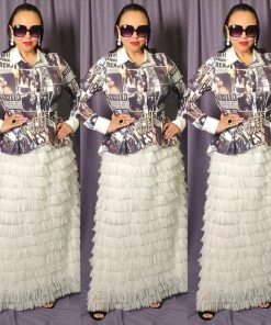 Social Butterfly Collection New Arrivals High Fashion Faces Button Down High Low Top