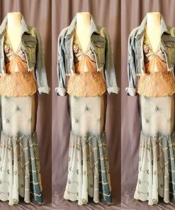 Social Butterfly Collection Sale Upholstery Motif Long Maxi Skirt