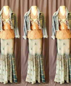 Social Butterfly Collection Sale Upholstery Motif Long Maxi Skirt