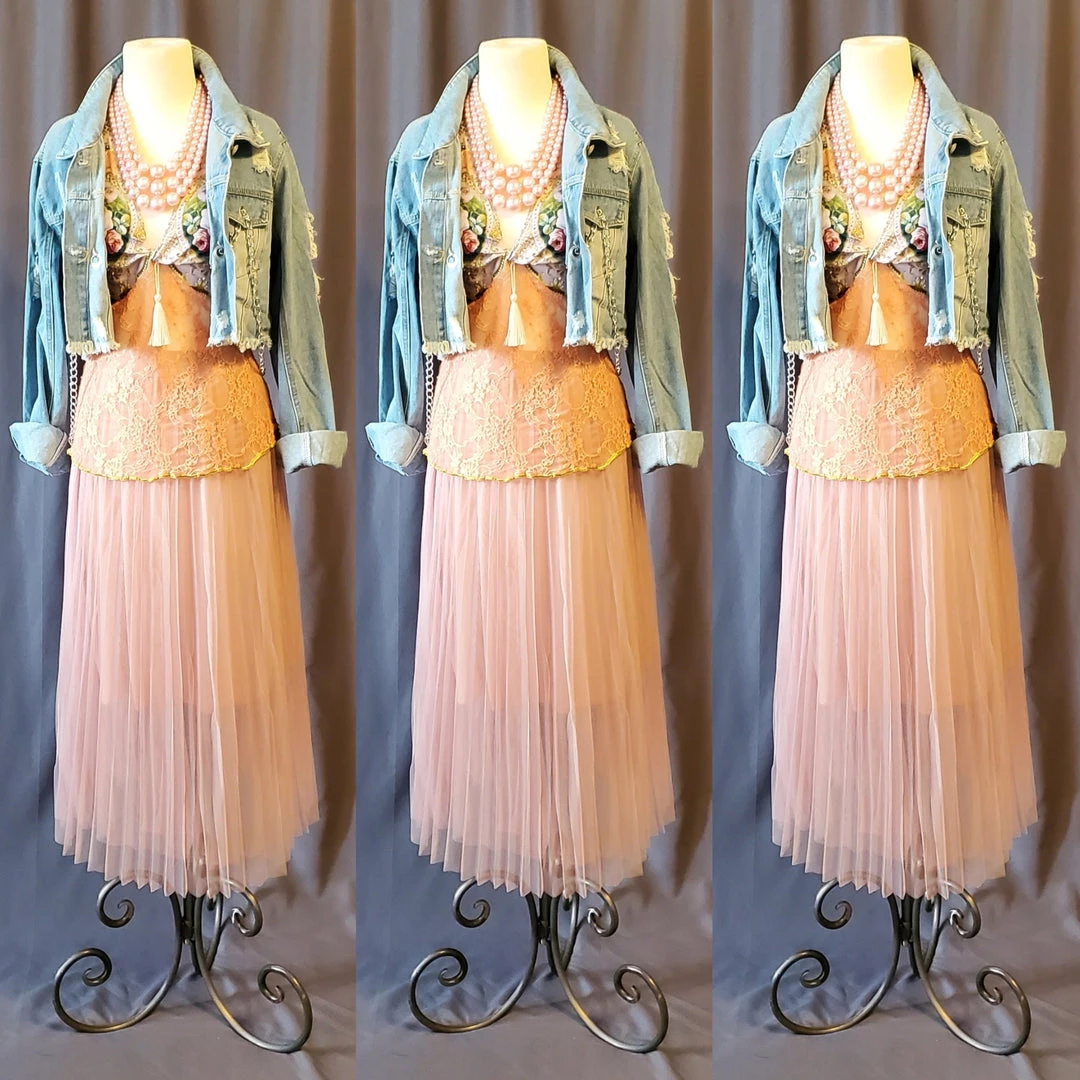 Social Butterfly Collection Sale Light Pink Pleated Tulle Skirt 9 Social Butterfly Collection Sale Light Pink Pleated Tulle Skirt