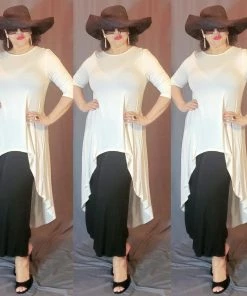 Social Butterfly Collection Sale Off White High Low T-Shirt Top