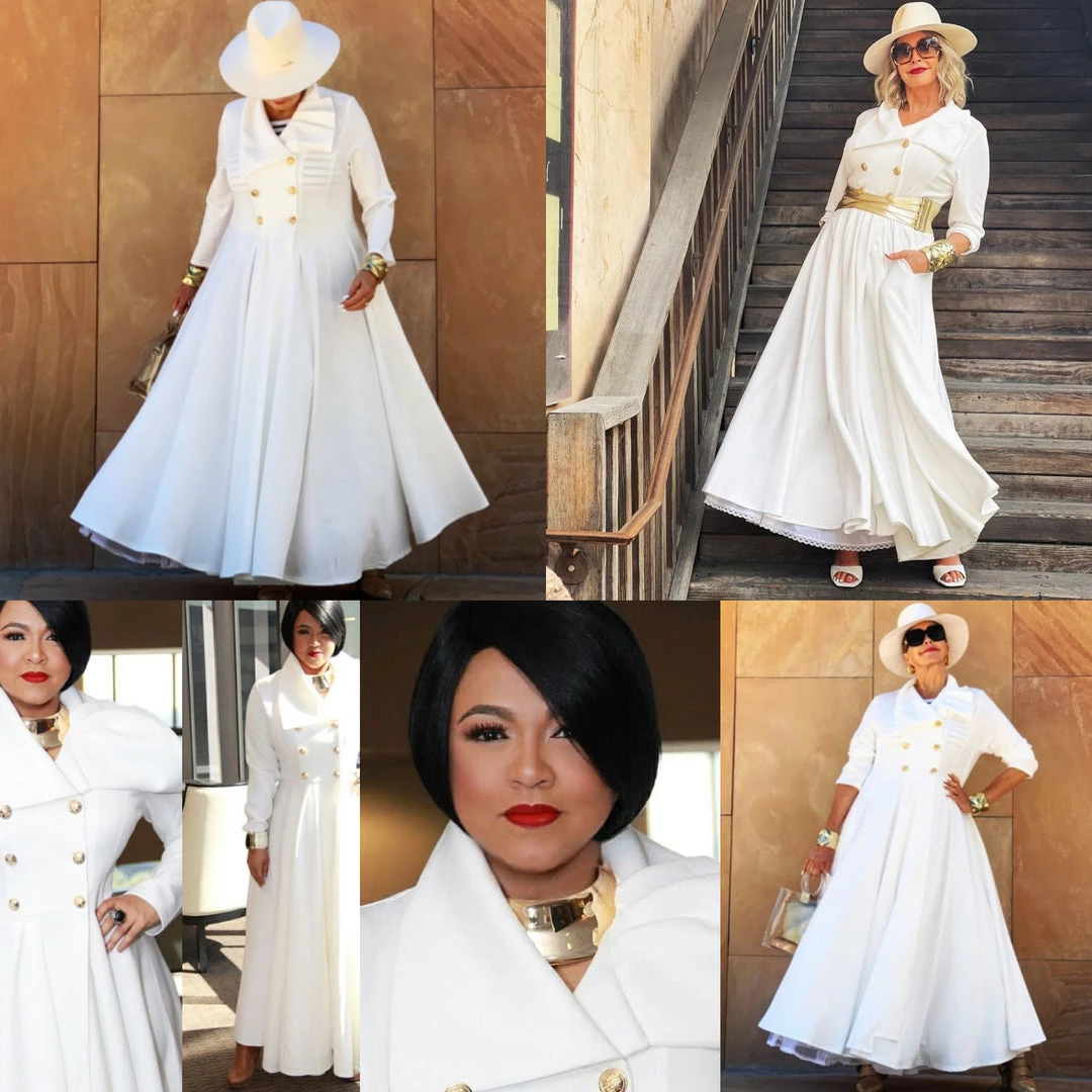 Social Butterfly Collection Long Off White Duster Coat Dress 4 Social Butterfly Collection Long Off White Duster Coat Dress