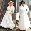 Social Butterfly Collection Long Off White Duster Coat Dress 2 Social Butterfly Collection Long Off White Duster Coat Dress