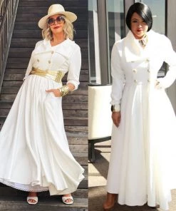 Social Butterfly Collection Long Off White Duster Coat Dress 42 Social Butterfly Collection Long Off White Duster Coat Dress