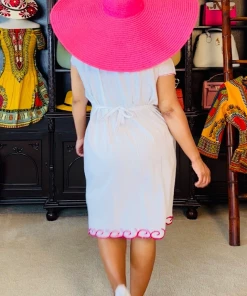 Social Butterfly Collection Pink Flower Embroidered Dress