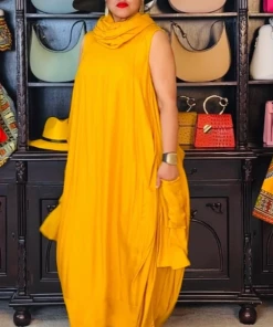 Social Butterfly Collection Golden Yellow Boho Jumpsuit Can Also Be Worn As A Maxi Dress New Arrivals