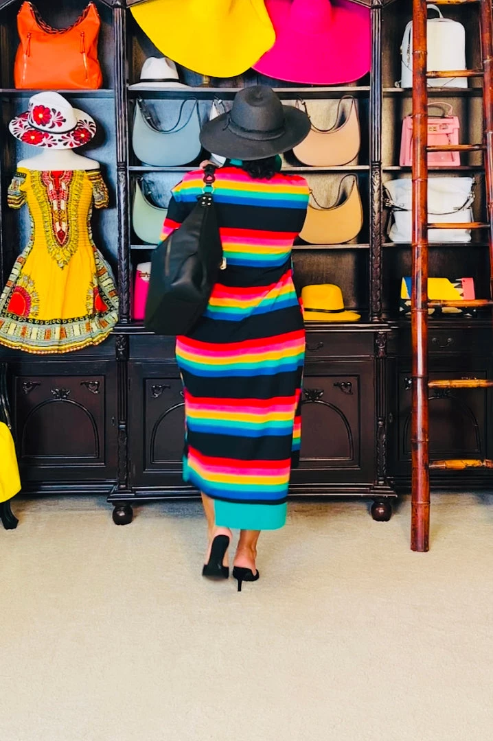 Social Butterfly Collection Multi Color Striped Long Shirt Dress 7 Social Butterfly Collection Multi Color Striped Long Shirt Dress