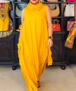 Social Butterfly Collection Golden Yellow Boho Jumpsuit Can Also Be Worn As A Maxi Dress New Arrivals