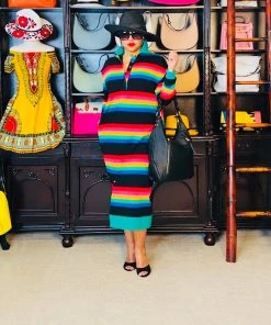 Social Butterfly Collection Multi Color Striped Long Shirt Dress 22 Social Butterfly Collection Multi Color Striped Long Shirt Dress