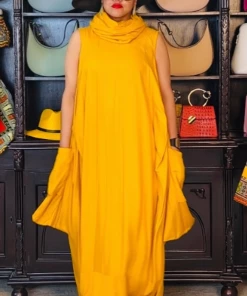 Social Butterfly Collection Golden Yellow Boho Jumpsuit Can Also Be Worn As A Maxi Dress New Arrivals