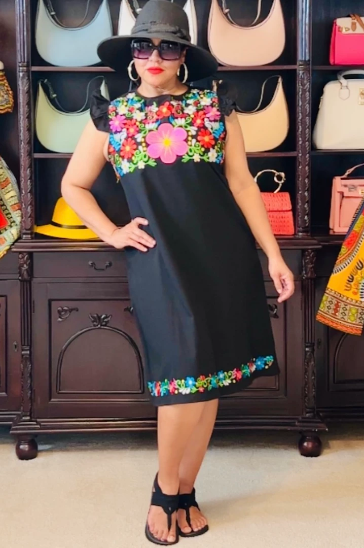 Social Butterfly Collection Black Multi Color Flower Embroidered Dress New Arrivals 5 Social Butterfly Collection Black Multi Color Flower Embroidered Dress New Arrivals