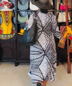 Social Butterfly Collection New Arrivals Black White Abstract Face Comfy Dress