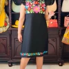 Social Butterfly Collection Black Multi Color Flower Embroidered Dress New Arrivals