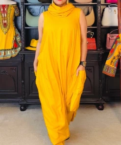 Social Butterfly Collection Golden Yellow Boho Jumpsuit Can Also Be Worn As A Maxi Dress New Arrivals