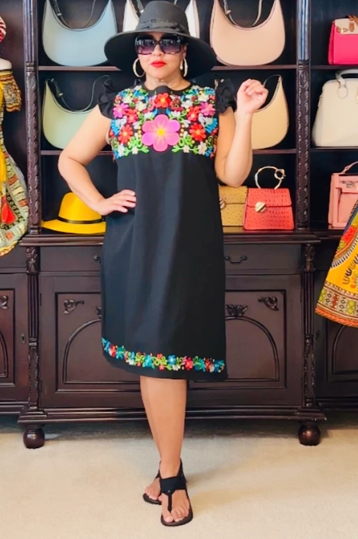 Social Butterfly Collection Black Multi Color Flower Embroidered Dress New Arrivals 7 Social Butterfly Collection Black Multi Color Flower Embroidered Dress New Arrivals
