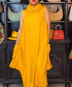 Social Butterfly Collection Golden Yellow Boho Jumpsuit Can Also Be Worn As A Maxi Dress New Arrivals