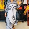 Social Butterfly Collection New Arrivals Black White Abstract Face Comfy Dress