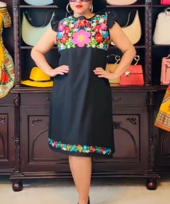 Social Butterfly Collection Black Multi Color Flower Embroidered Dress New Arrivals 15 Social Butterfly Collection Black Multi Color Flower Embroidered Dress New Arrivals
