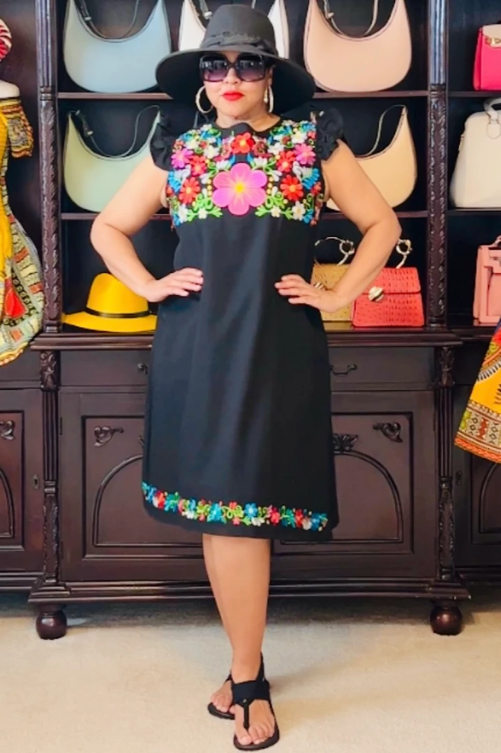 Social Butterfly Collection Black Multi Color Flower Embroidered Dress New Arrivals 8 Social Butterfly Collection Black Multi Color Flower Embroidered Dress New Arrivals