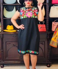 Social Butterfly Collection Black Multi Color Flower Embroidered Dress New Arrivals 16 Social Butterfly Collection Black Multi Color Flower Embroidered Dress New Arrivals