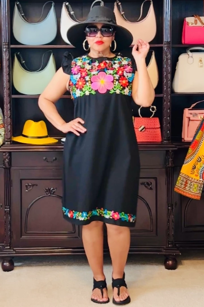 Social Butterfly Collection Black Multi Color Flower Embroidered Dress New Arrivals 9 Social Butterfly Collection Black Multi Color Flower Embroidered Dress New Arrivals