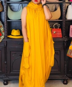 Social Butterfly Collection Golden Yellow Boho Jumpsuit Can Also Be Worn As A Maxi Dress New Arrivals