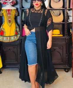 Social Butterfly Collection Black Denim Or Blue Denim Knee Length Shorts New Arrivals